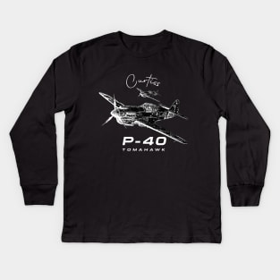 Curtiss P-40 Tomahawk Kids Long Sleeve T-Shirt